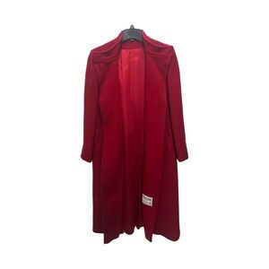Vintage Red Long Wool Coat